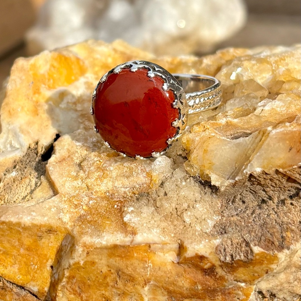 Red Moss Agate Ring - Picture 9 of 12